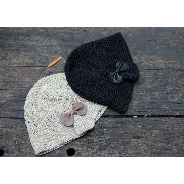 Girlish Bowknot Knit Hat Fitted Hat Online