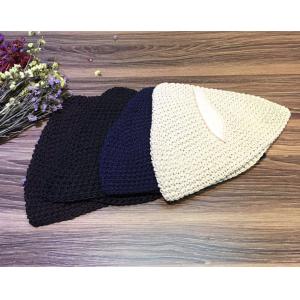 Chunky Knit Leather Matching Cuffed Hat Womans Beanie Hat