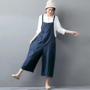 2017 Latest Fashion Plus Size Linen Overalls Wide Leg Korean Jumpsuits