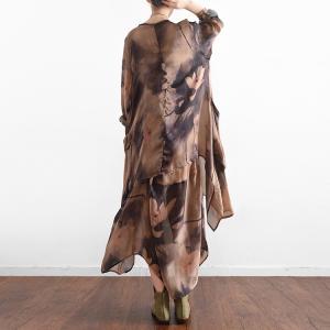 High-Quality Flouncing Printing Silk Dress Beautiful Two-Pieces Dress
