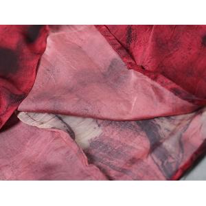 Beautiful Printing Silk Satin Red Dress Vintage Maxi Dress for Senior Woman