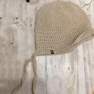 Cotton Linen Knitted Hat Womans Monochromatic Beanie with Plait