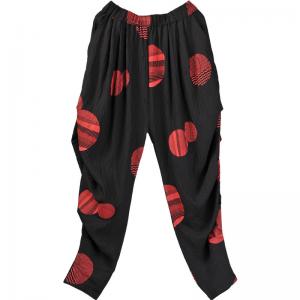 Red Polka Dots Harem Pants Cotton Blend Flowy Pants for Women