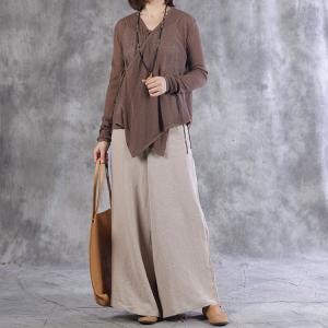 Long Sleeve V-Neck Knitwear Belted Solid Color Short Cardigan