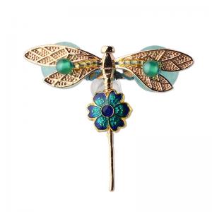 Original Design Metallic Dragonfly Brooch Cloisonne Ethnic Jewelry