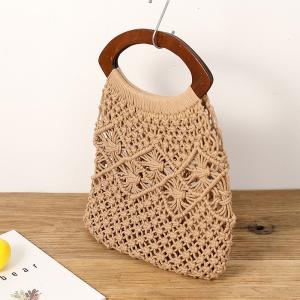 Beach Style Cotton Crochet Handbag Boho Chic Knitting Bag