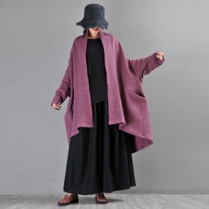 Original Custom Plus Size Cardigan Shawl Collar Cotton Linen Coat