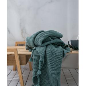 Minimalist Style Fringed Throw Plain Woven Blanket