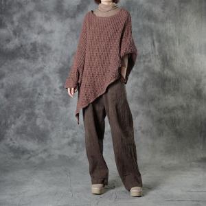 Cotton Linen Plain Plus Size Tunic Top Asymmetrical Designer Flax Clothing