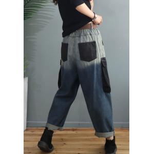 Pockets Decoration Baggy Dad Jeans Womens Light Wash Jeans
