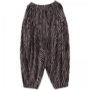 Relax-Fit Striped Carrot Pants Womens High Rise Elephant Pants