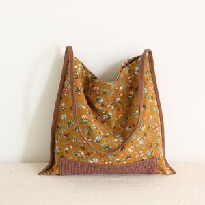 Vintage Floral Cotton Bag Womens Folk Hobo Bag