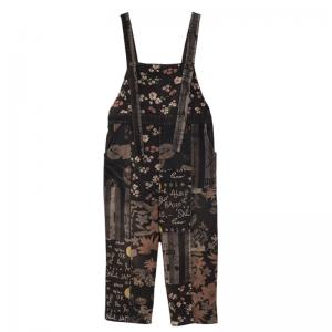 Street Fashion Backless Overalls 90s Floral Overalls for Women