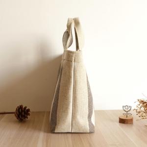 Chunky Striped Cotton Linen Beach Handbag