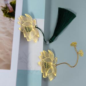 Tassel and Pendant Metallic Lotus Bookmark Sets