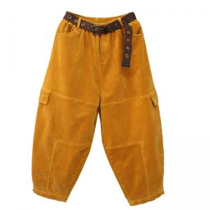 Plus Size Corduroy Pants Fleeced Winter Carrot Pants