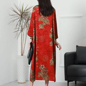 Silk Printed Loose Cheongsam Elegant Wedding Dress