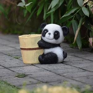 Outdoor Garden Panda Ornaments Creative Resin Animal Flower Pots for Balcony Courtyard