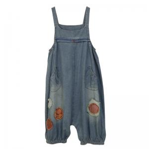 Low Crotch Balloon Legs Overalls Patchwork 90s Overalls