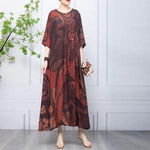 Abstract Patterned Layering Dress Plus Size Cruise Dress