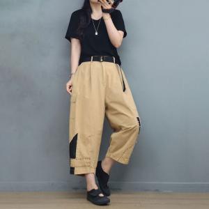 Street Chic Cotton Cargo Pants Patchwork Embroidery Pants