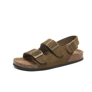 Suede Leather Platform Flats Cozy Toeless Slipper Sandals