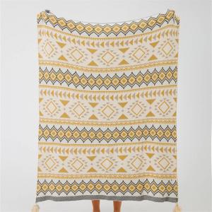 Tassel Pendant Bohemian Blanket Geometric Patterns Knit Throw