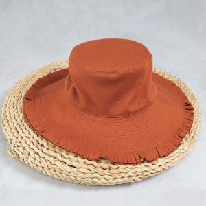 Reddish Orange Fringed Designer Bucket Hat