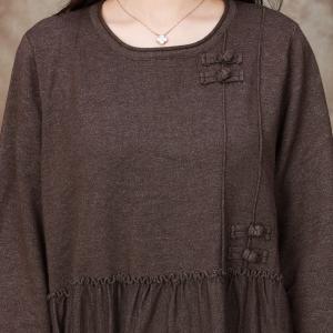 Tied Pocket Loose Knitting Jersey Dress
