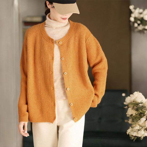 Wool Blend Soft Casual Knit Granny Cardigan