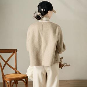 High-End Handmade Camel Cashmere Short Coat