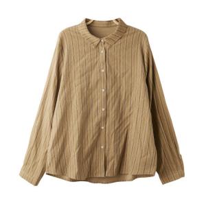 Vertical Pinstriped Business Casual Cotton Blouse