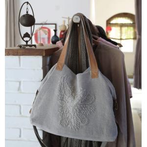 Handmade Embroidery Cotton Jute Shoulder Tote Bag