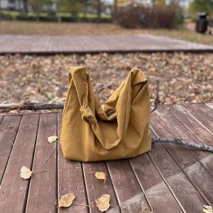 Preppy Style Cotton Solid Shoulder Bag
