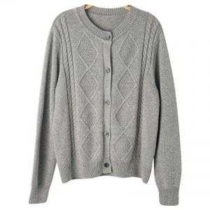 Round Neck Cable Knit Granny Cardigan