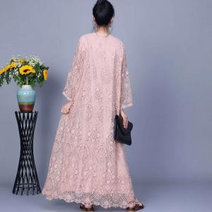 French Vintage Crochet Lace Elegant Dress