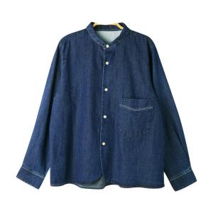 Cotton Linen Blue Oversized Chambray Shirt