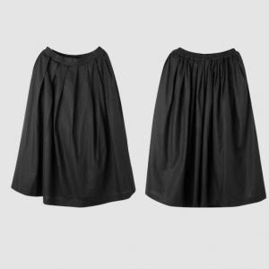 Easy Match Cotton Linen Black Maxi Skirt