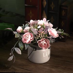 Mini Plant Artificial Plants Decoration Plastic Flowers Arrangements for Home Table