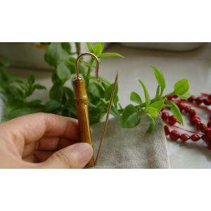 Vintage Bamboo Stem Safety Pin Brooch