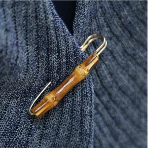 Vintage Bamboo Stem Safety Pin Brooch