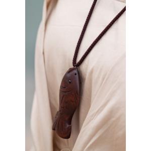 Ethnic Hand Engraving Fish Wood Necklaces