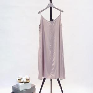 Solid Color Cami Dress Casual Linen Cotton Sundress