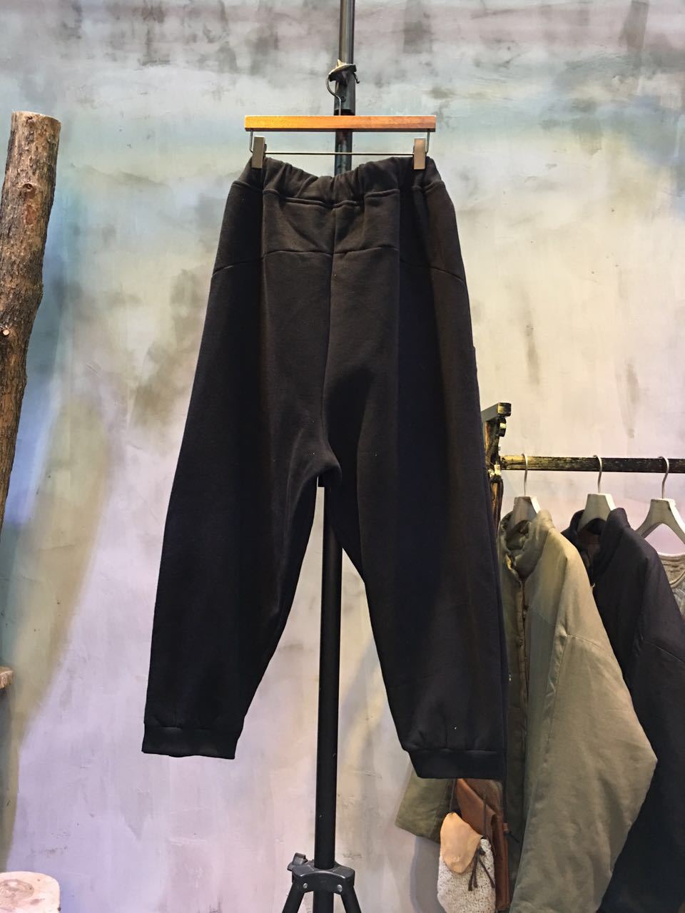Simple Design Thickening Harem Pants Loose-Fitting Black Pants in Black ...