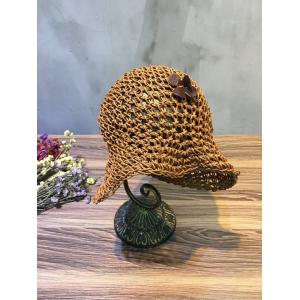 Leather Butterfly Hemp Beret  Handwork Hat