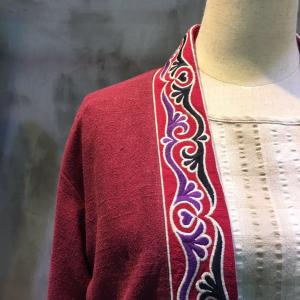 Retro Style Ethnic Embroidery Short Cardigan  Flax Chinese Coat