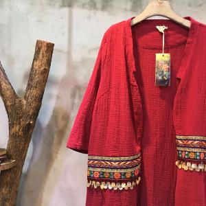 Folk Style Ethnic Embroidery Retro Cardigan Sequins Chinese Coat
