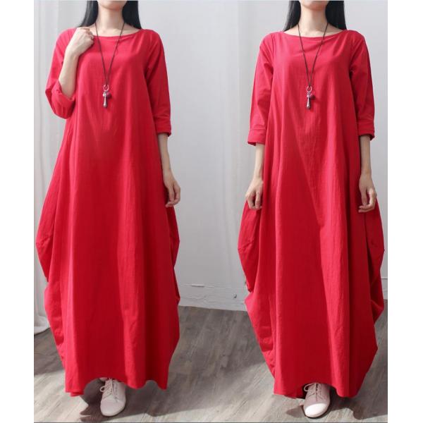 Holiday Style  Linen Plus Size Dress Elegant Maxi Swing Dress