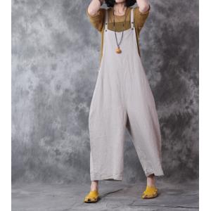 2017 Latest Fashion Plus Size Linen Overalls Wide Leg Korean Jumpsuits