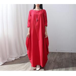 Holiday Style  Linen Plus Size Dress Elegant Maxi Swing Dress